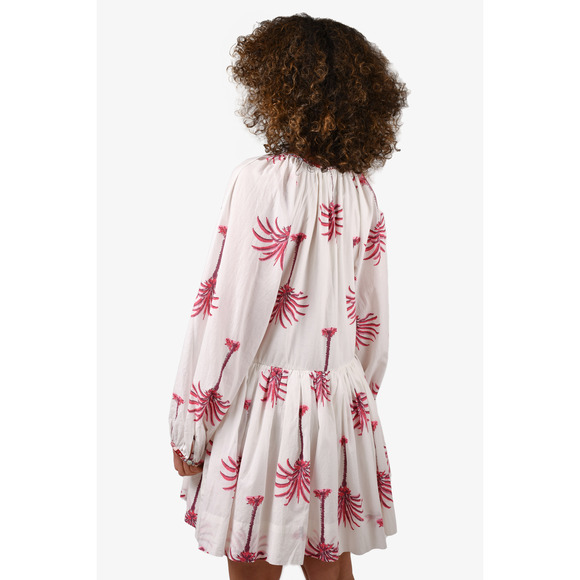 Alix of Bohemia Cream/Pink Cotton Printed Dress Size M - Picture 3 of 3